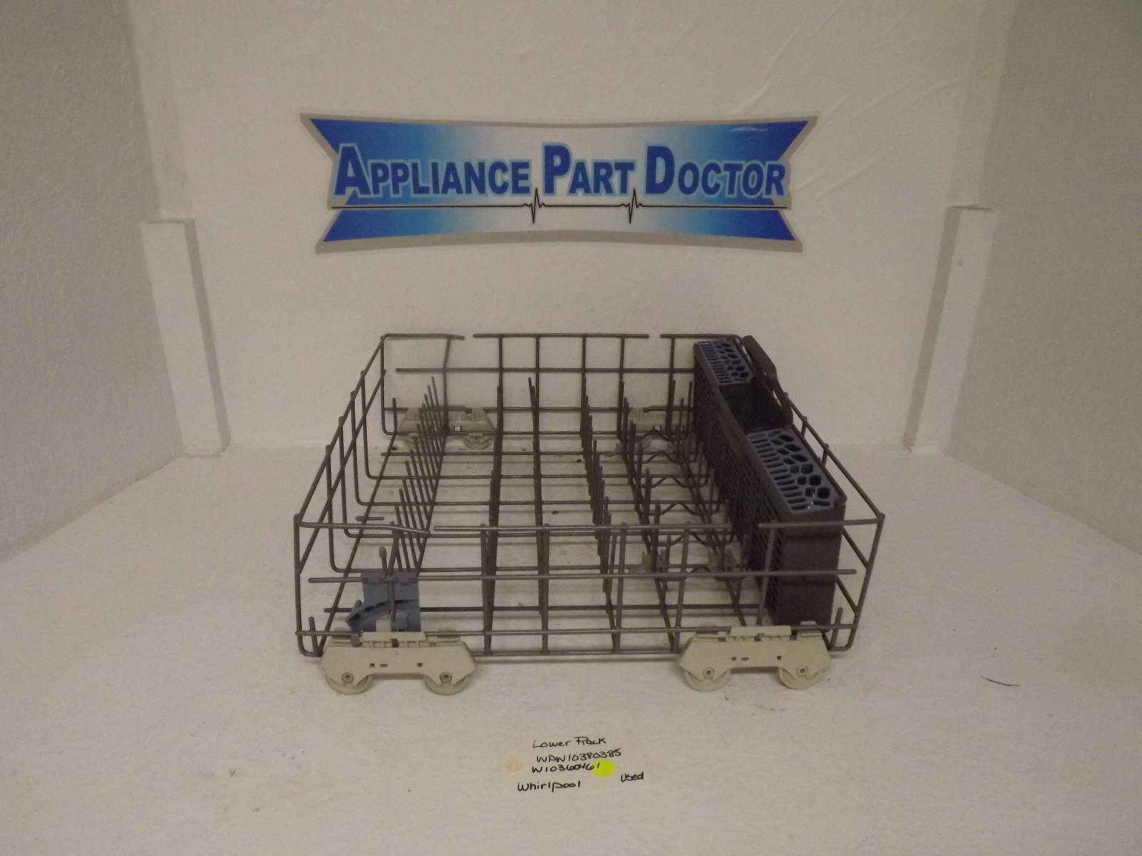 Whirlpool Dishwasher WPW10380385 W10360461 Lower Rack Used Whirlpool Dishwasher WPW10380385 W10360461 Lower Rack Used